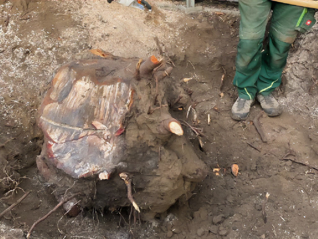 Galabau Umstadt Entfernung eines Wurzelstocks